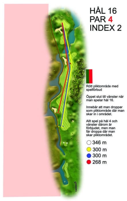 Hal 16 med pliktomrade med spelforbud gul 300 meter